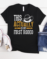 Cool This Actually Is My First Rodeo Funny Cowboy Fan Gift T Shirt Unisex Standard T-Shirt black s